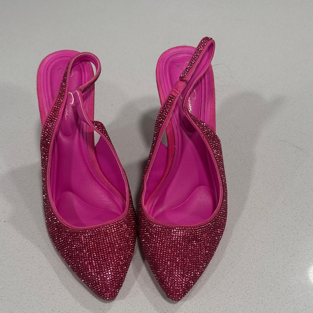 Jessica Simpson Fuchsia Glitter Heels